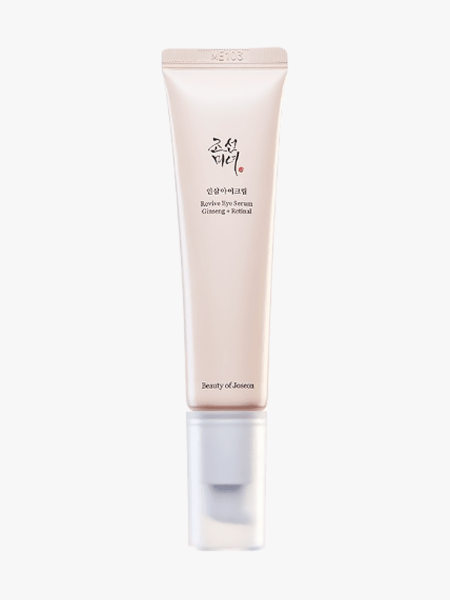 Beauty of Joseon Revive Eye Serum in tube with pump on light gray background